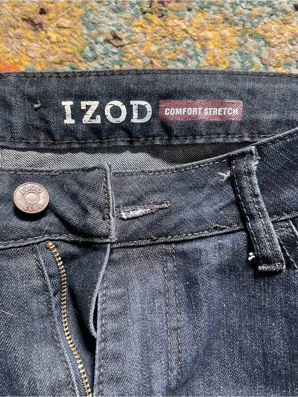 IZOD Men's Dark Blue Straight Fit Jeans 36/32